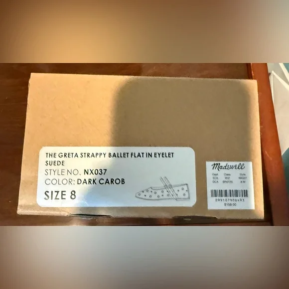 Madewell Double Strap Ballet Flats Brown Flats with Grommet Detail Size 8 NWT - Picture 9 of 9